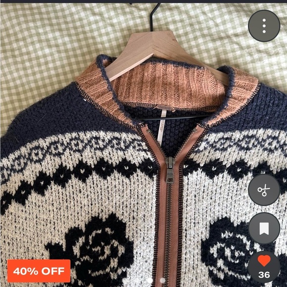 Free people lucky sweater bomber cardigan - Picture 3 of 6
